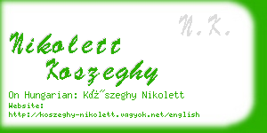nikolett koszeghy business card